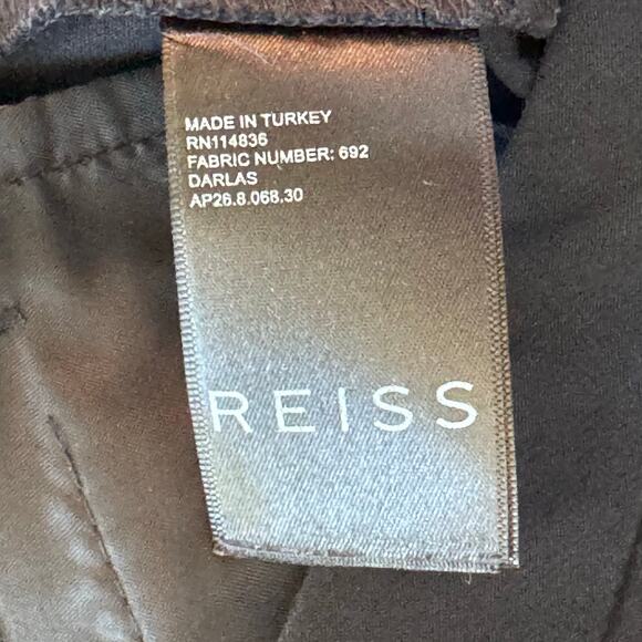 Reiss Darlas Skinny Mid Rise Zip-Hem Cropped Trousers Pants Blue Women's Size 4 - Picture 11 of 13